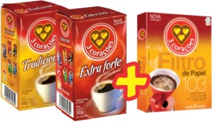 Na Compra de 2 Cafés 3 Corações Vácuo 500g + R$ 0,01 Leve 1 Filtro de Papel 3 Corações 103