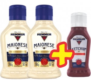 Na Compra de 2 Maioneses Hemmer 290g + R$ 0,01 Leve 1 Ketchup Hemmer Tradicional 200g