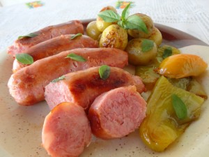 Linguia Toscana no Forno com Batatas