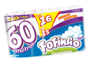 Papel Higiênico Fofinho FS 60m Leve16 Pague15